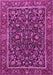 Machine Washable Persian Pink Traditional Rug, wshtr3777pnk