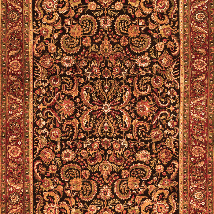 Serging Thickness of Machine Washable Persian Orange Traditional Area Rugs, wshtr3777org