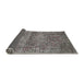 Sideview of Traditional Charcoal Gray Persian Rug, tr3778