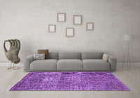 Machine Washable Persian Purple Traditional Rug, wshtr3778pur