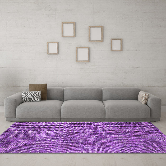 Machine Washable Persian Purple Traditional Area Rugs in a Living Room, wshtr3778pur