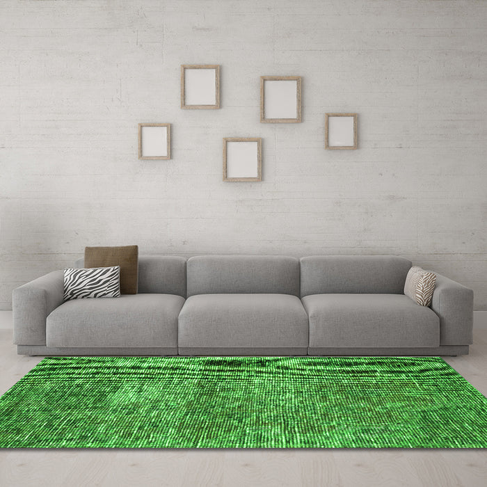 Machine Washable Persian Green Traditional Area Rugs in a Living Room,, wshtr3778grn