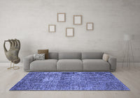 Machine Washable Persian Blue Traditional Rug, wshtr3778blu