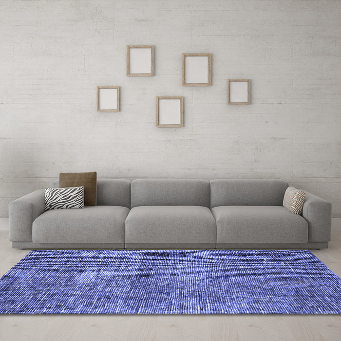Machine Washable Persian Blue Traditional Rug in a Living Room, wshtr3778blu
