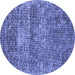 Round Persian Blue Traditional Rug, tr3778blu