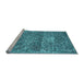 Sideview of Machine Washable Persian Light Blue Traditional Rug, wshtr3778lblu