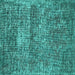 Square Machine Washable Persian Turquoise Traditional Area Rugs, wshtr3778turq