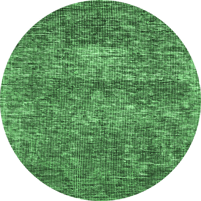 Round Machine Washable Persian Emerald Green Traditional Area Rugs, wshtr3778emgrn