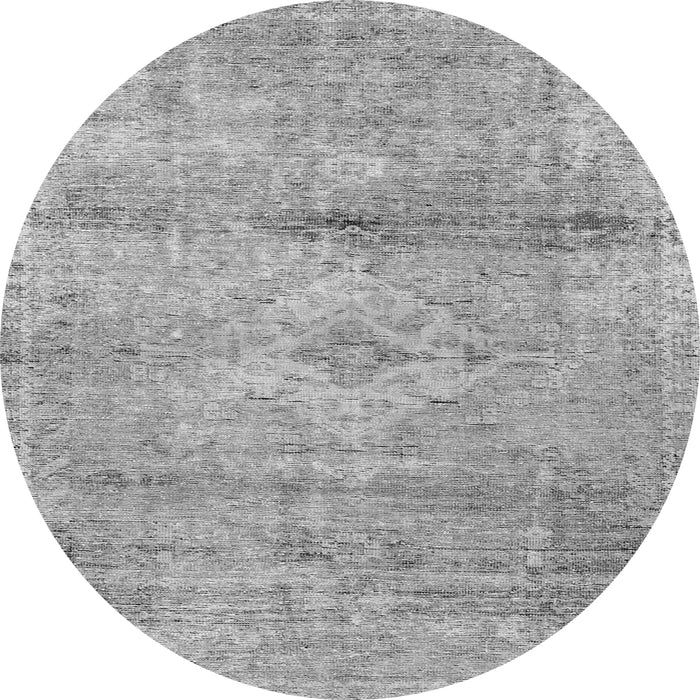 Machine Washable Medallion Gray Traditional Rug, wshtr3779gry