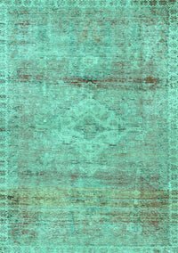 Medallion Turquoise Traditional Rug, tr3779turq