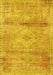 Medallion Yellow Traditional Rug, tr3779yw