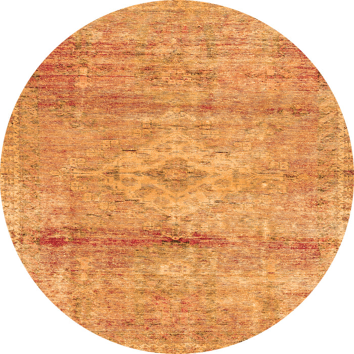 Machine Washable Medallion Orange Traditional Area Rugs, wshtr3779org