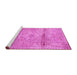 Sideview of Machine Washable Medallion Pink Traditional Rug, wshtr3779pnk