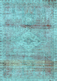 Medallion Light Blue Traditional Rug, tr3779lblu