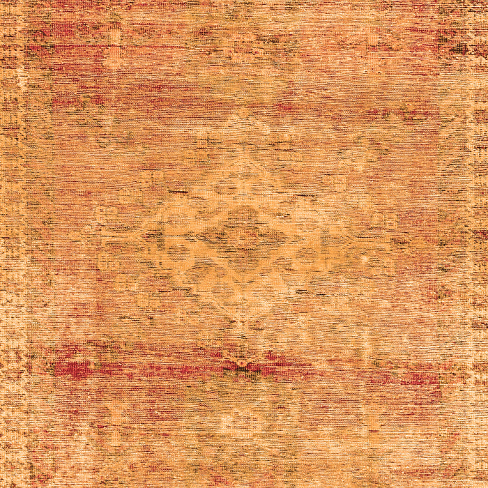 Serging Thickness of Machine Washable Medallion Orange Traditional Area Rugs, wshtr3779org
