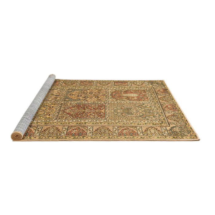 Sideview of Machine Washable Persian Brown Traditional Rug, wshtr377brn