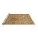 Sideview of Machine Washable Persian Brown Traditional Rug, wshtr377brn