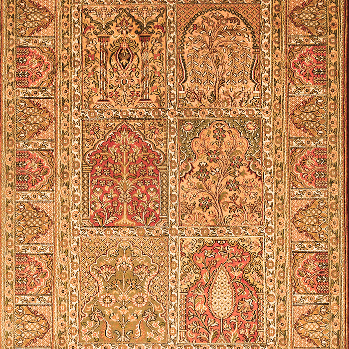 Serging Thickness of Machine Washable Persian Orange Traditional Area Rugs, wshtr377org