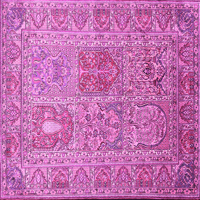 Square Persian Pink Traditional Rug, tr377pnk