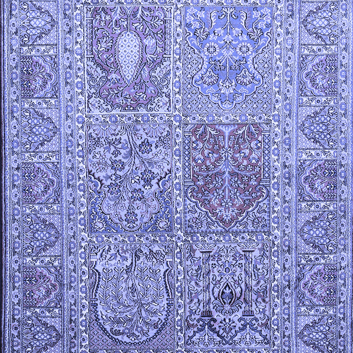 Machine Washable Persian Blue Traditional Rug, wshtr377blu