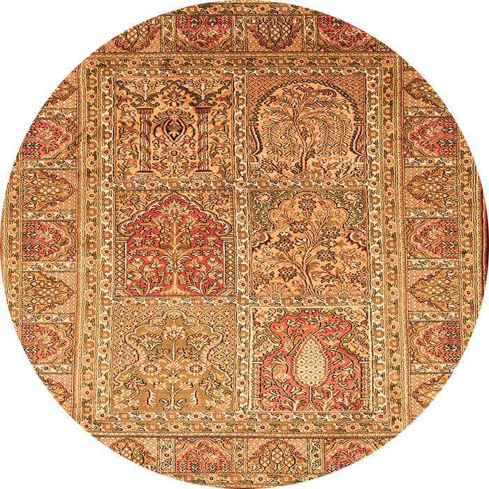 Square Persian Orange Traditional Rug, tr377org