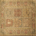 Square Persian Brown Traditional Rug, tr377brn