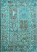 Machine Washable Persian Light Blue Traditional Rug, wshtr377lblu