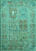 Machine Washable Persian Turquoise Traditional Area Rugs, wshtr377turq