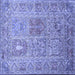 Square Machine Washable Persian Blue Traditional Rug, wshtr377blu