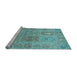 Sideview of Machine Washable Persian Light Blue Traditional Rug, wshtr377lblu