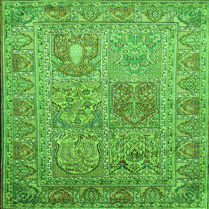 Serging Thickness of Persian Green Traditional Rug, tr377grn