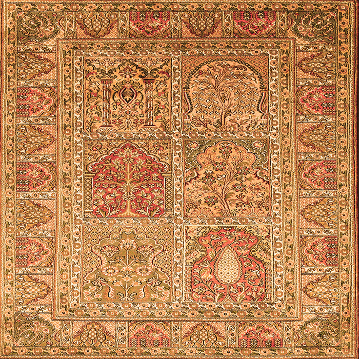 Serging Thickness of Persian Orange Traditional Rug, tr377org