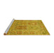 Sideview of Machine Washable Persian Yellow Traditional Rug, wshtr377yw