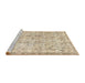 Sideview of Machine Washable Traditional Khaki Gold Rug, wshtr3780