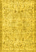 Machine Washable Persian Yellow Traditional Rug, wshtr3780yw