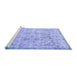Sideview of Machine Washable Persian Blue Traditional Rug, wshtr3780blu