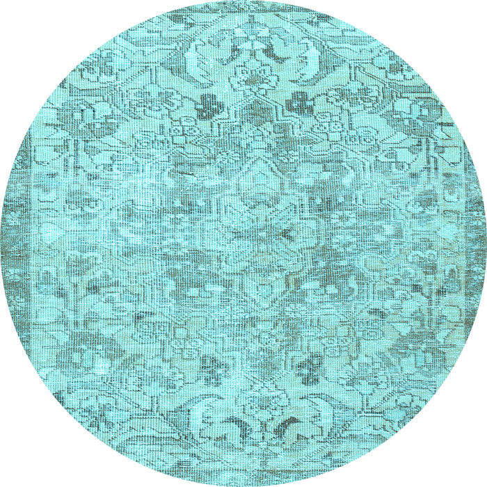 Round Persian Light Blue Traditional Rug, tr3780lblu