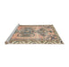 Sideview of Machine Washable Traditional Brown Rug, wshtr3781