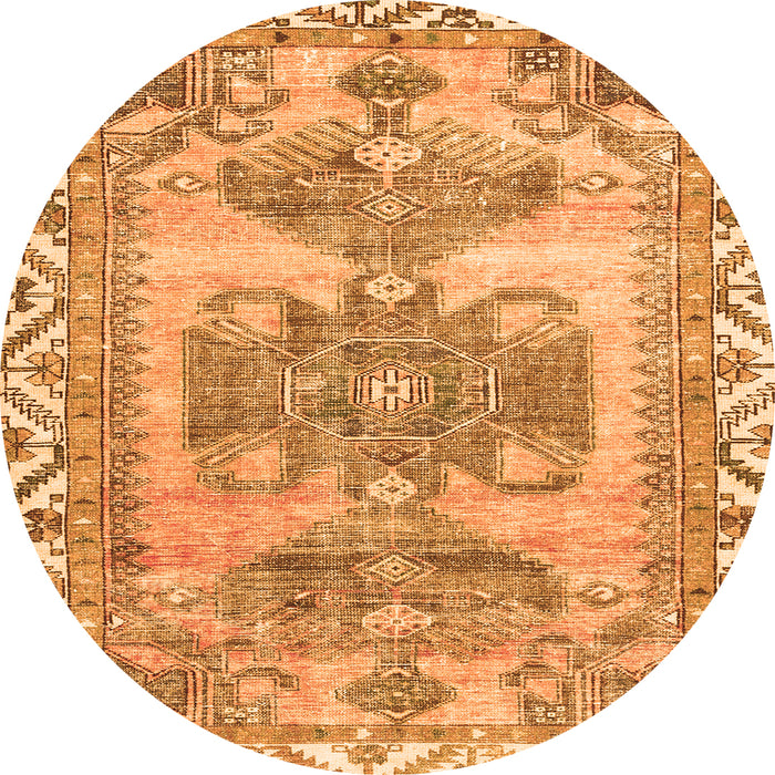 Square Persian Orange Traditional Rug, tr3781org
