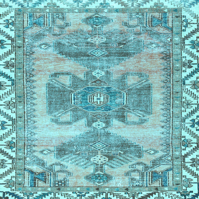 Square Persian Light Blue Traditional Rug, tr3781lblu