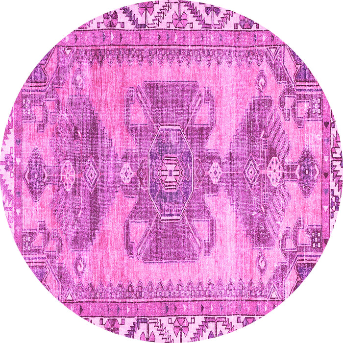 Round Persian Pink Traditional Rug, tr3781pnk