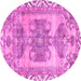 Round Persian Pink Traditional Rug, tr3781pnk