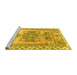 Sideview of Machine Washable Persian Yellow Traditional Rug, wshtr3781yw