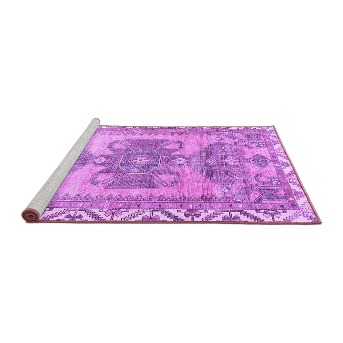 Sideview of Machine Washable Persian Purple Traditional Area Rugs, wshtr3781pur