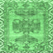 Square Persian Emerald Green Traditional Rug, tr3781emgrn