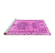 Sideview of Machine Washable Persian Pink Traditional Rug, wshtr3781pnk