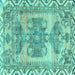 Square Persian Turquoise Traditional Rug, tr3781turq