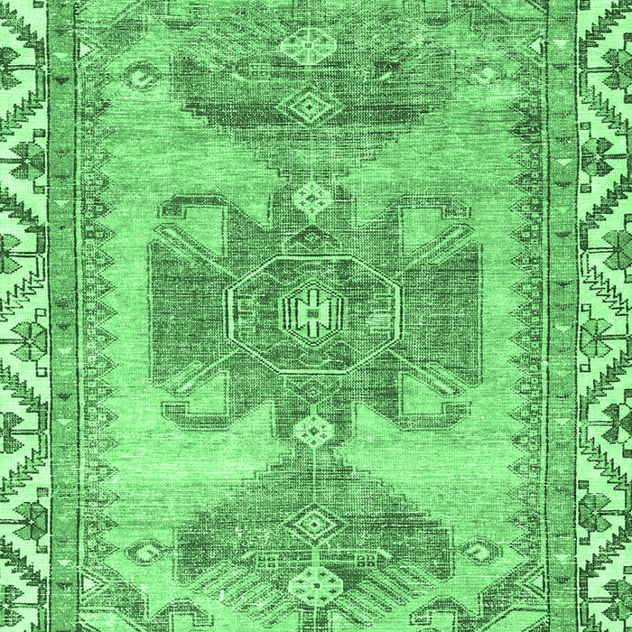 Machine Washable Persian Emerald Green Traditional Area Rugs, wshtr3781emgrn