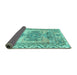 Sideview of Persian Turquoise Traditional Rug, tr3781turq