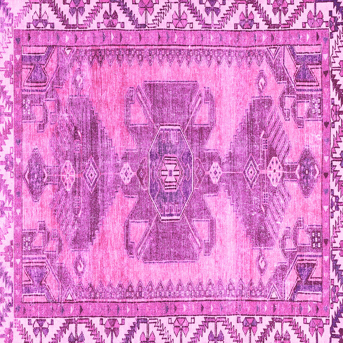 Square Machine Washable Persian Pink Traditional Rug, wshtr3781pnk